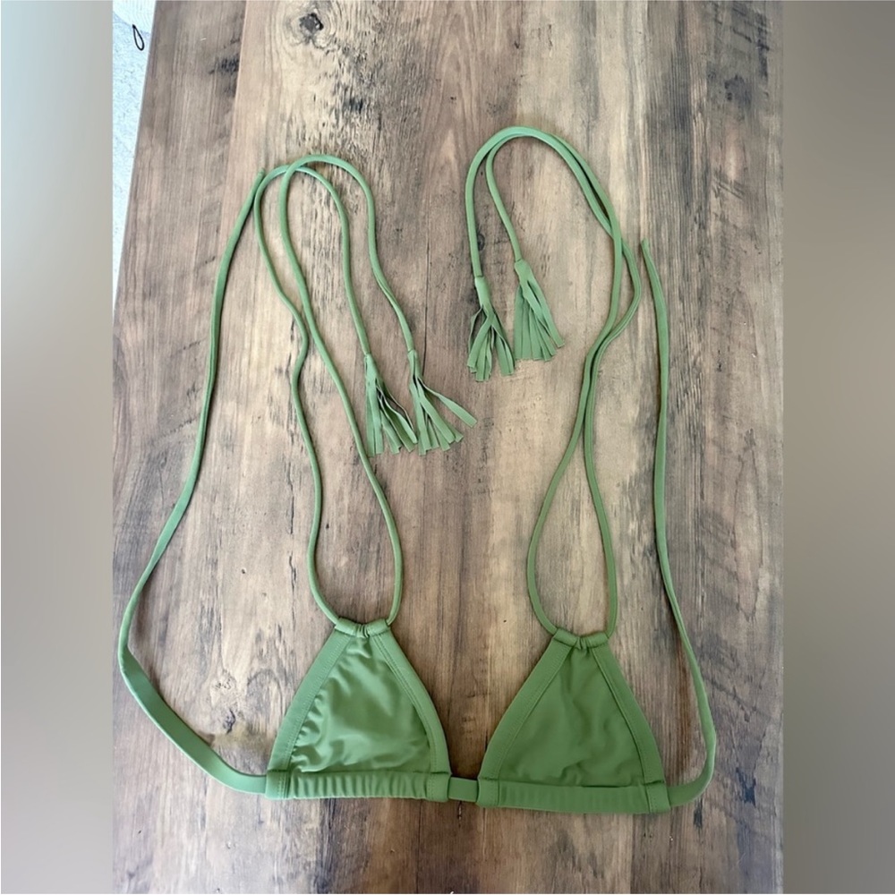 Montce Swim Green Triangle Bathing Suit Top